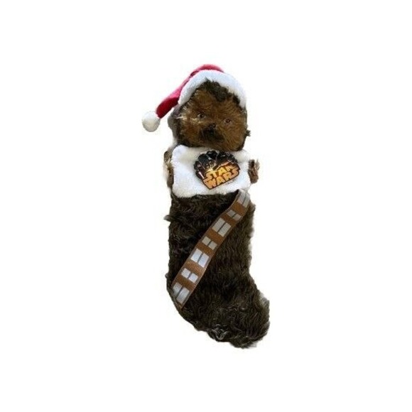 Star Wars Chewbacca Plush Head Christmas Stocking Furry Santa Hat 20" NEW - Picture 1 of 4